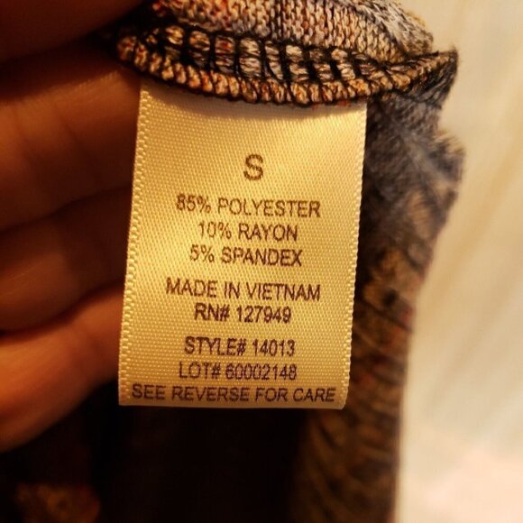 Emma & Michele Womens Brown Orange Stripe Ribbed Knit Midi Dress Small - Picture 5 of 6